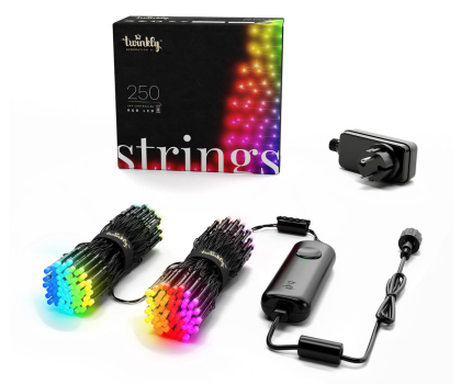 Inteligentne oświetlenie TWINKLY Inteligentne lampki choinkowe 250 lampek RGB BT+WiFi łańcuch